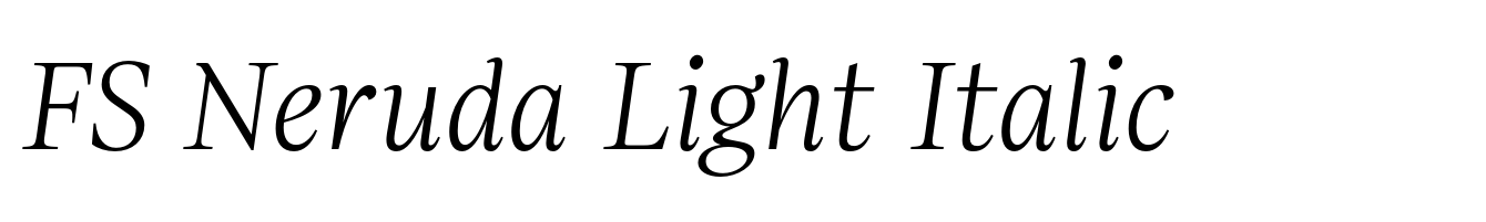 FS Neruda Light Italic
